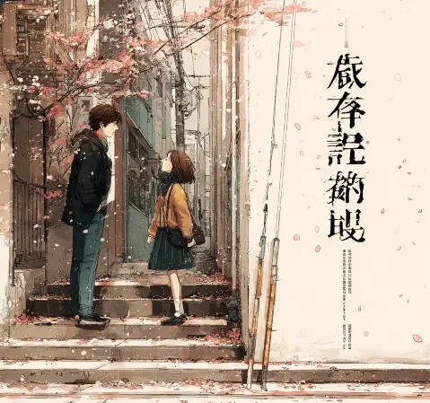 校园日常方向作品封面，画面以教室与天台为主